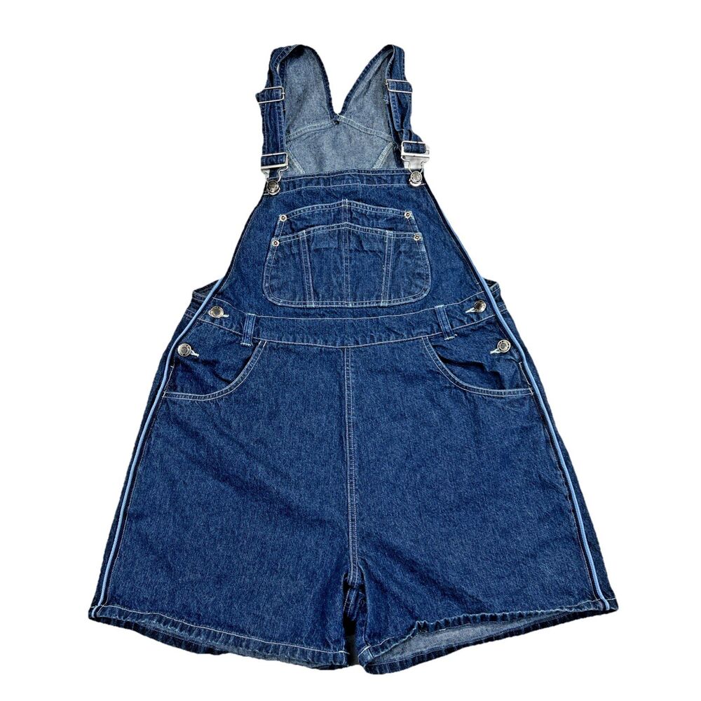 Canyon River Blues Shortalls Overalls Y2K Embroidered Side Stripe XL Denim Short